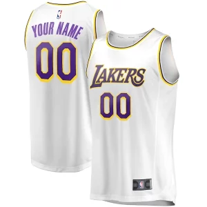 Duraturo Los Angeles Lakers Youth Fast Break Replica Custom Jersey Association Edition White