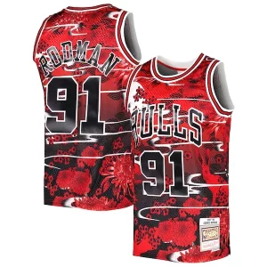 Lussuoso Dennis Rodman Chicago Bulls 1997/98 Hardwood Classics Lunar New Year Swingman Jersey Red