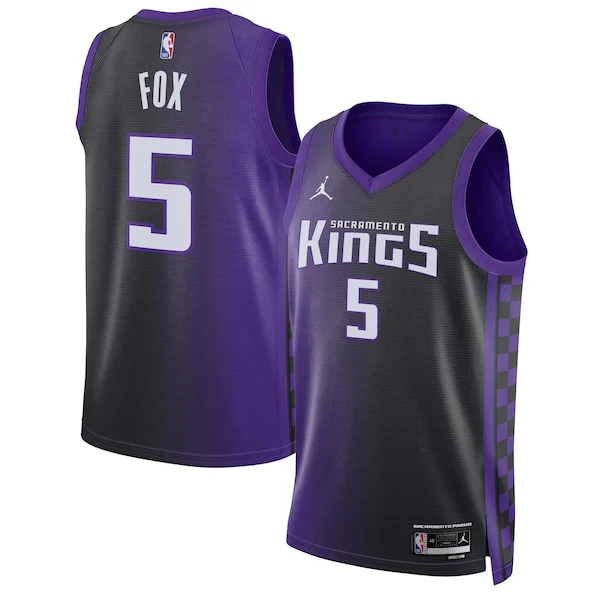 Fantastico De'Aaron Fox Sacramento Kings Jordan Brand Unisex Swingman Jersey Statement Edition Purple