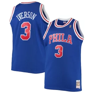 Elegante Allen Iverson Philadelphia 76ers 1996/97 Big & Tall Hardwood Classics Swingman Jersey Royal/Black/Red/White