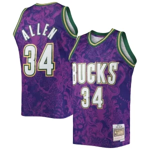Fascinante Bellissimo Ray Allen Milwaukee Bucks Hardwood Classics 2000/01 Lunar New Year Swingman Jersey Purple