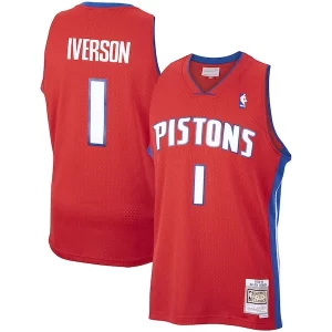 Comodo Delizioso Moderno Allen Iverson Detroit Pistons 2008/09 Hardwood Classics Swingman Jersey Red