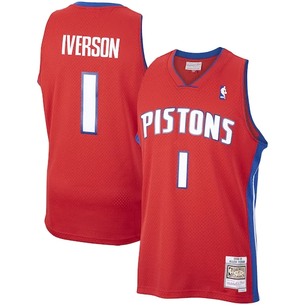 Comodo Delizioso Moderno Allen Iverson Detroit Pistons 2008/09 Hardwood Classics Swingman Jersey Red