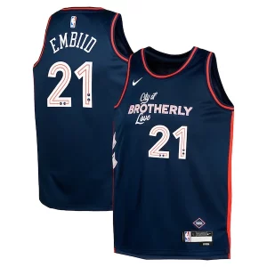 Magnifico Joel Embiid Philadelphia 76ers Nike Youth Swingman Replica Jersey City Edition Navy