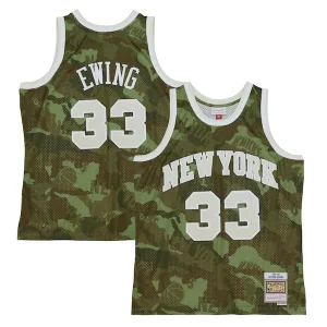 Meraviglioso Patrick Ewing New York Knicks Hardwood Classics 1991/92 Ghost Green Swingman Jersey Camo