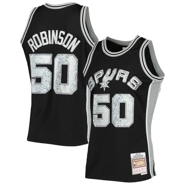 Ottimo Sofisticato David Robinson San Antonio Spurs 1998/99 Hardwood Classics NBA 75th Anniversary Diamond Swingman Jersey Black