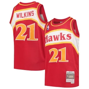Bellissimo Dominique Wilkins Atlanta Hawks Youth 1986/87 Hardwood Classics Swingman Throwback Jersey Red