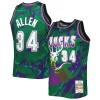 Comodo Ottimo Splendido Ray Allen Milwaukee Bucks 1996/97 Hardwood Classics Marble Swingman Jersey Green