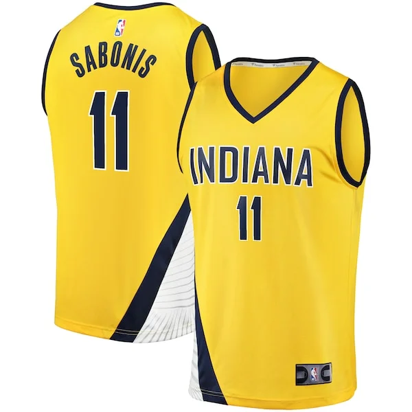 Robusto Eccezionale Accattivante Domantas Sabonis Indiana Pacers Fast Break Replica Jersey Statement Edition Gold