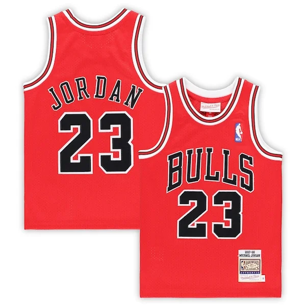 Splendido Attraente Fantastico Michael Jordan Chicago Bulls Preschool 1997/98 Hardwood Classics Authentic Jersey Red/Black/White