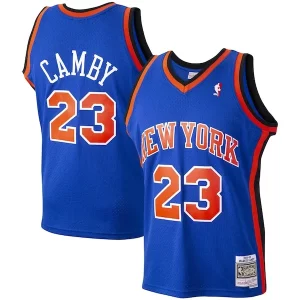 Stupendo Prestigioso Sofisticato Marcus Camby New York Knicks 1998/99 Hardwood Classics Swingman Jersey Blue