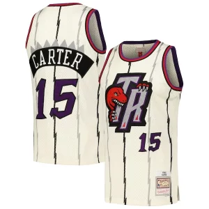 Pratico Versatile Vince Carter Toronto Raptors Chainstitch Swingman Jersey Cream