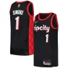 Incantevole Eccezionale Anfernee Simons Portland Trail Blazers Nike Swingman Player Jersey City Edition Black/Red