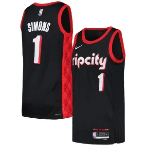 Incantevole Eccezionale Anfernee Simons Portland Trail Blazers Nike Swingman Player Jersey City Edition Black/Red