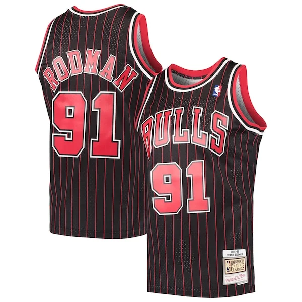Incantevole Gorgeous Dennis Rodman Chicago Bulls Hardwood Classics Swingman Jersey Black