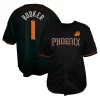 Delizioso Versatile Devin Booker Phoenix Suns Profile Big & Tall Name & Number Button Up Jersey Black