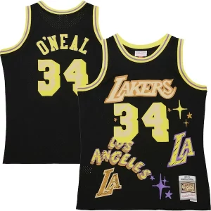 Delizioso Shaquille O'Neal Los Angeles Lakers 1996/97 Swingman Sidewalk Sketch Jersey Black