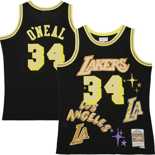 Delizioso Shaquille O'Neal Los Angeles Lakers 1996/97 Swingman Sidewalk Sketch Jersey Black