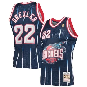 Delizioso Duraturo Accattivante Clyde Drexler Houston Rockets 1996/97 Hardwood Classics Swingman Jersey Navy