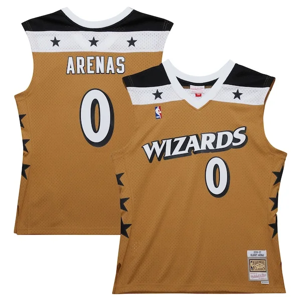 Gorgeous Gilbert Arenas Washington Wizards 2006/07 Hardwood Classics Swingman Jersey Gold