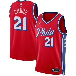 Meraviglioso Incantevole Lussuoso Joel Embiid Philadelphia 76ers Jordan Brand Unisex Swingman Jersey Statement Edition Red