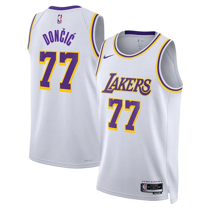 Trendy Splendido Luka Dončić Los Angeles Lakers Nike Association Edition Unisex Swingman Jersey White
