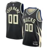 Incantevole Milwaukee Bucks Jordan Brand Unisex 2022/23 Swingman Custom Jersey Statement Edition Black