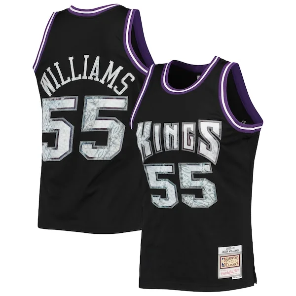 Ottimo Prestigioso Jason Williams Sacramento Kings 2000/01 Hardwood Classics NBA 75th Anniversary Diamond Swingman Jersey Black