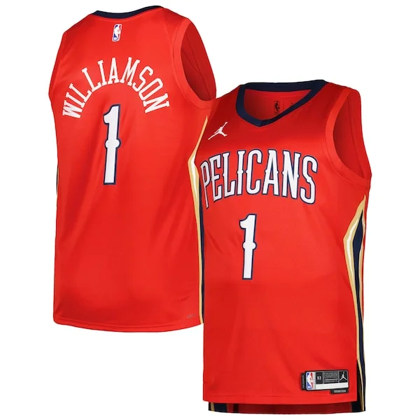 Lussuoso Zion Williamson New Orleans Pelicans Jordan Brand Swingman Player Jersey Statement Edition Red