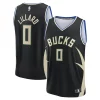 Raffinato Damian Lillard Milwaukee Bucks Youth Fast Break Replica Player Jersey Statement Edition Black