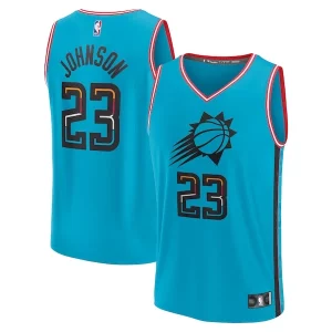 Trendy Cameron Johnson Phoenix Suns Youth 2022/23 Fast Break Jersey City Edition Turquoise