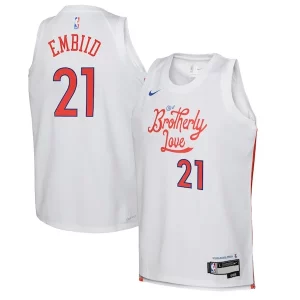 Delizioso Versatile Joel Embiid Philadelphia 76ers Nike Youth 2022/23 Swingman Jersey City Edition White
