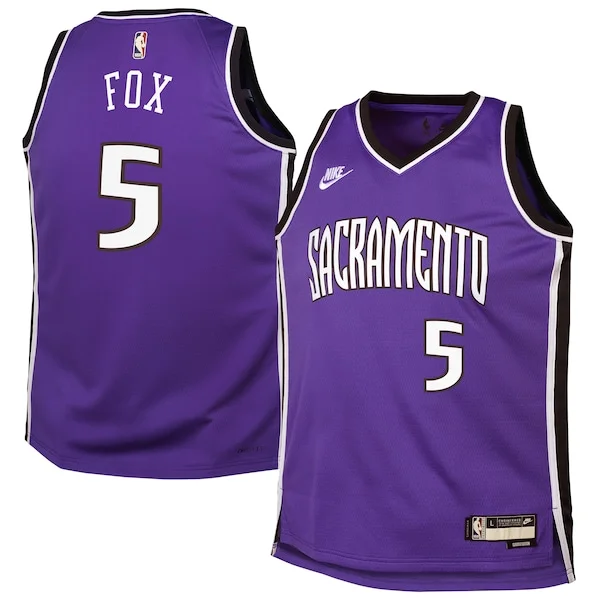 Elegante De'Aaron Fox Sacramento Kings Nike Youth 2024/25 Swingman Jersey Purple Classic Edition
