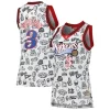 Sofisticato Comodo Allen Iverson Philadelphia 76ers Women's 2000 Doodle Swingman Jersey White