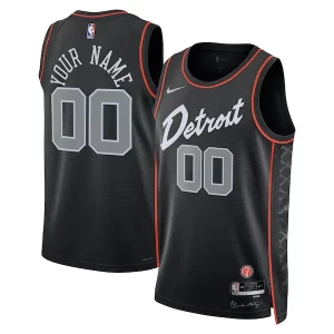 Bellissimo Elegante Attraente Detroit Pistons Nike Unisex 2023/24 Custom Swingman Jersey Black City Edition