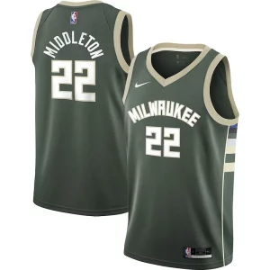 Prestigioso Carino Lussuoso Khris Middleton Milwaukee Bucks Nike Youth 2021/22 Swingman Jersey Icon Edition Hunter Green