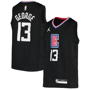 Delizioso Elegante Ottimo Paul George LA Clippers Jordan Brand Youth 2020/21 Swingman Player Jersey Black Statement Edition