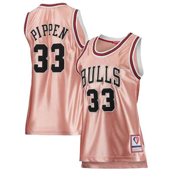 Eccezionale Scottie Pippen Chicago Bulls Women's 75th Anniversary Rose Gold 1997 Swingman Jersey Pink