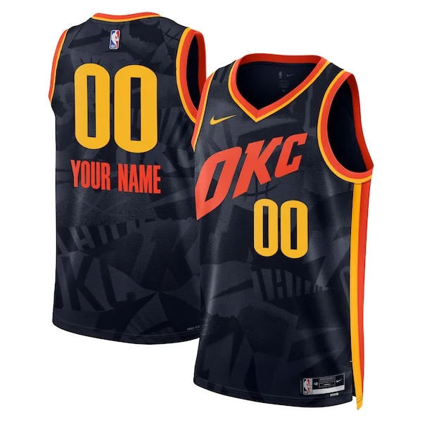 Attraente Ottimo Oklahoma City Thunder Nike Unisex 2023/24 Custom Swingman Jersey Navy City Edition