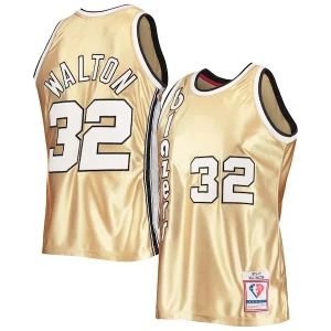 Moderno Elegante Bill Walton Portland Trail Blazers 75th Anniversary 1976/77 Hardwood Classics Swingman Jersey Gold