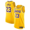 Attraente LeBron James Los Angeles Lakers Nike Authentic Jersey Icon Edition Gold