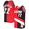 Raffinato Clyde Drexler Portland Trail Blazers Hardwood Classics 1991/92 Split Swingman Jersey Red/Black