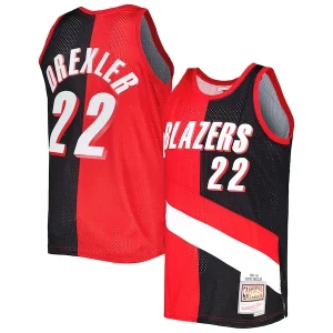 Raffinato Clyde Drexler Portland Trail Blazers Hardwood Classics 1991/92 Split Swingman Jersey Red/Black