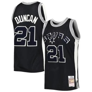 Eccezionale Robusto Tim Duncan San Antonio Spurs 1998/99 Hardwood Classics Off Court Swingman Jersey Black