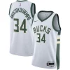 Robusto Giannis Antetokounmpo Milwaukee Bucks Nike Unisex Swingman Jersey Association Edition White/Hunter Green