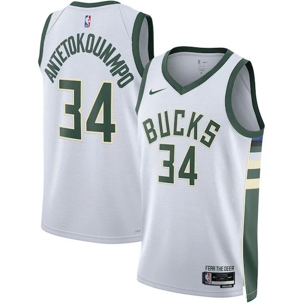 Robusto Giannis Antetokounmpo Milwaukee Bucks Nike Unisex Swingman Jersey Association Edition White/Hunter Green