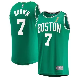 Sofisticato Magnifico Lussuoso Jaylen Brown Boston Celtics 2024 NBA Finals Champions Fast Break Replica Player Jersey Kelly Green Icon Edition