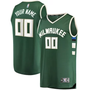 Incantevole Robusto Eccezionale Milwaukee Bucks Youth Fast Break Custom Replica Jersey Hunter Green Icon Edition