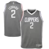 Prestigioso Kawhi Leonard LA Clippers Nike Youth 2020/21 Swingman Player Jersey Gray Earned Edition