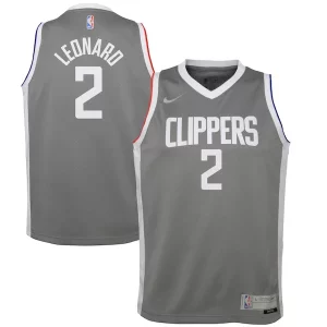 Prestigioso Kawhi Leonard LA Clippers Nike Youth 2020/21 Swingman Player Jersey Gray Earned Edition